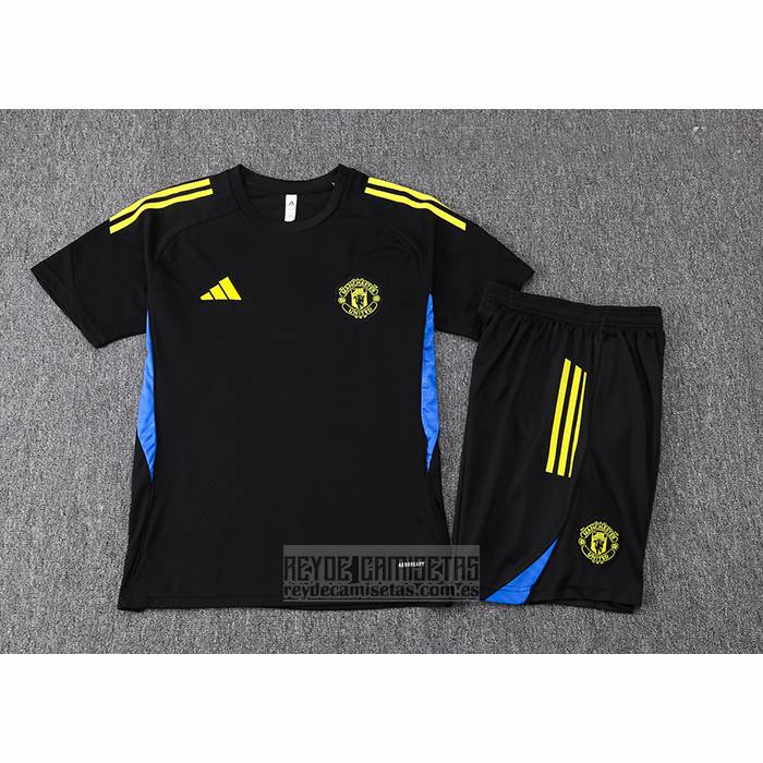 Chandal del Manchester United Manga Corta 2025-2026 Negro - Pantalon Corto